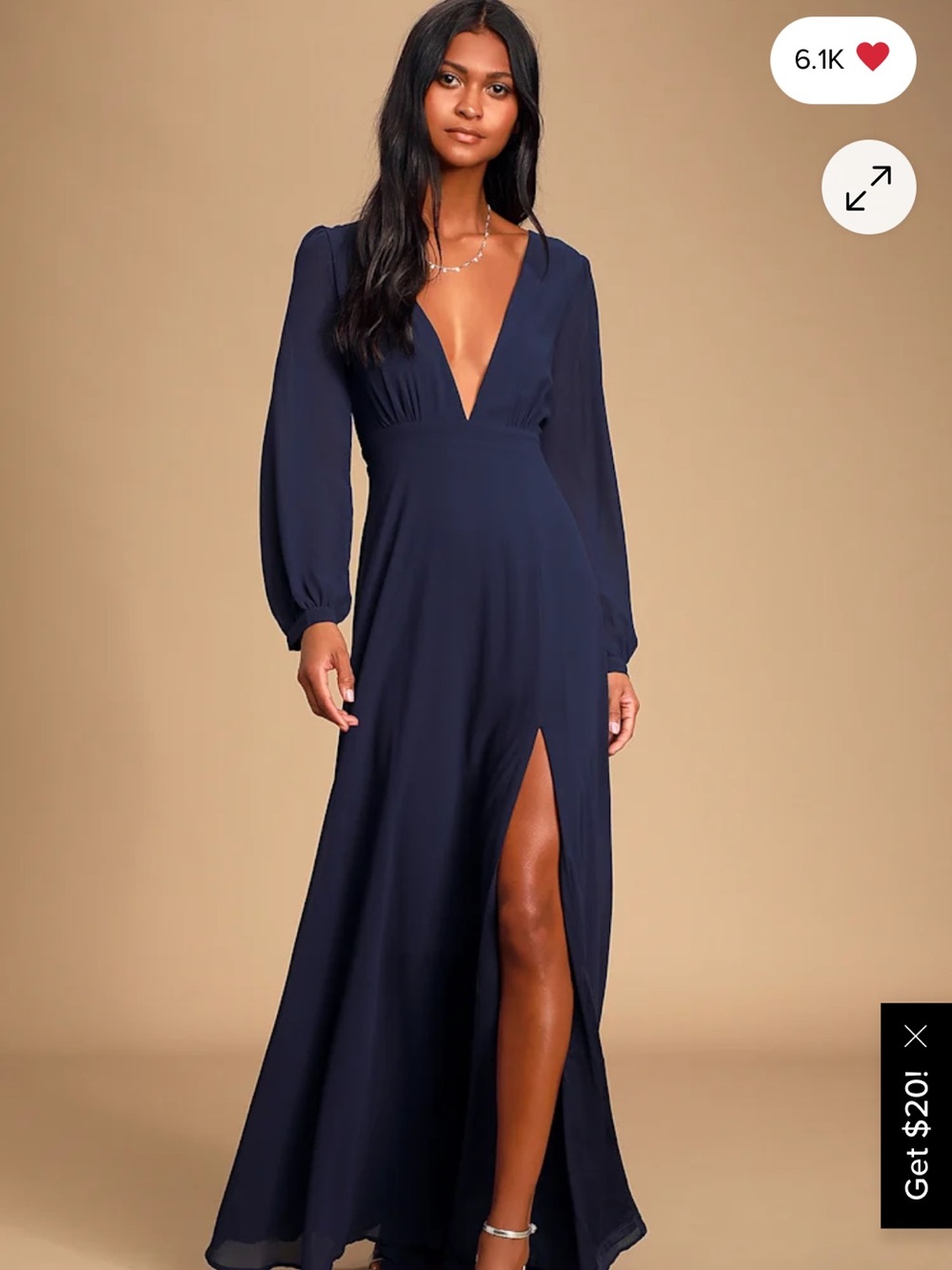 Lulus All My Life Long Sleeve Maxi Dress